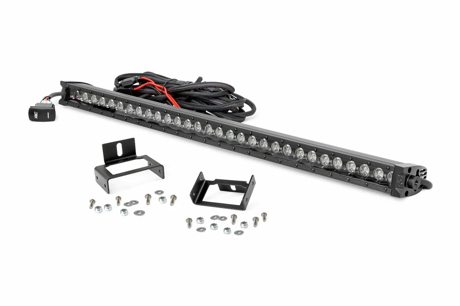 Fits Ford F-250 SD(11-16) LED Light Grill 30_ Black Single Row DRL 70530BLDRL